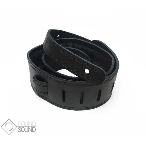 DSL GEG25-15-1 Black Leather Guitar Strap