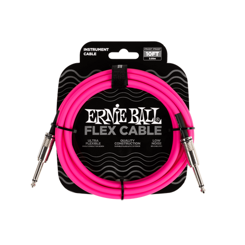 Ernie Ball Flex Instrument Cable 10ft – Pink