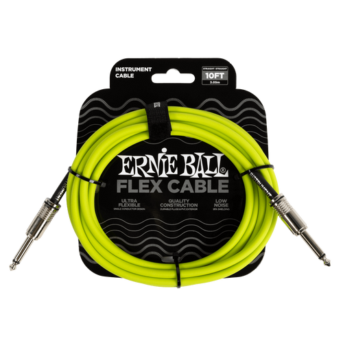 Ernie Ball Flex Instrument Cable 10ft – Green