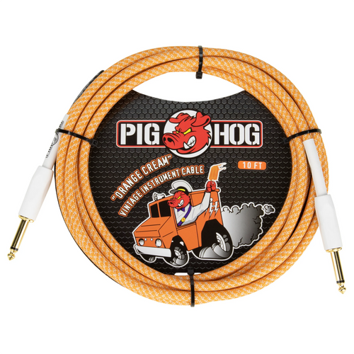 Pig Hog Orange Créme 2.0 Instrument Cable, 10ft