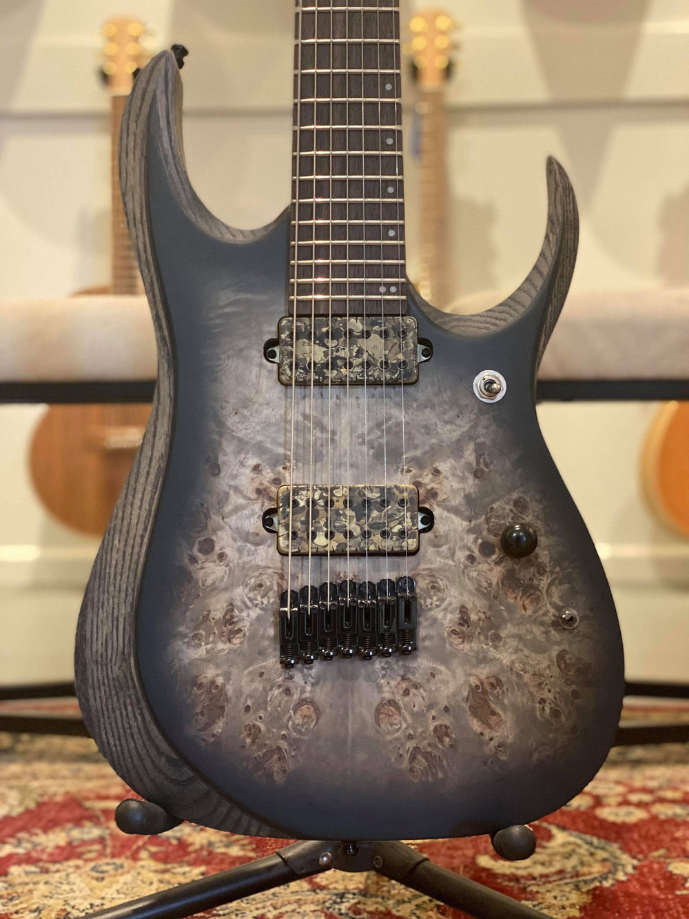Ibanez RGD71ALPA CKF 7-String Electric Guitar In Charcoal Burst Black