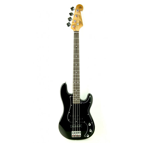 SX P&J Bass Guitar In Black Includes Gig Bag